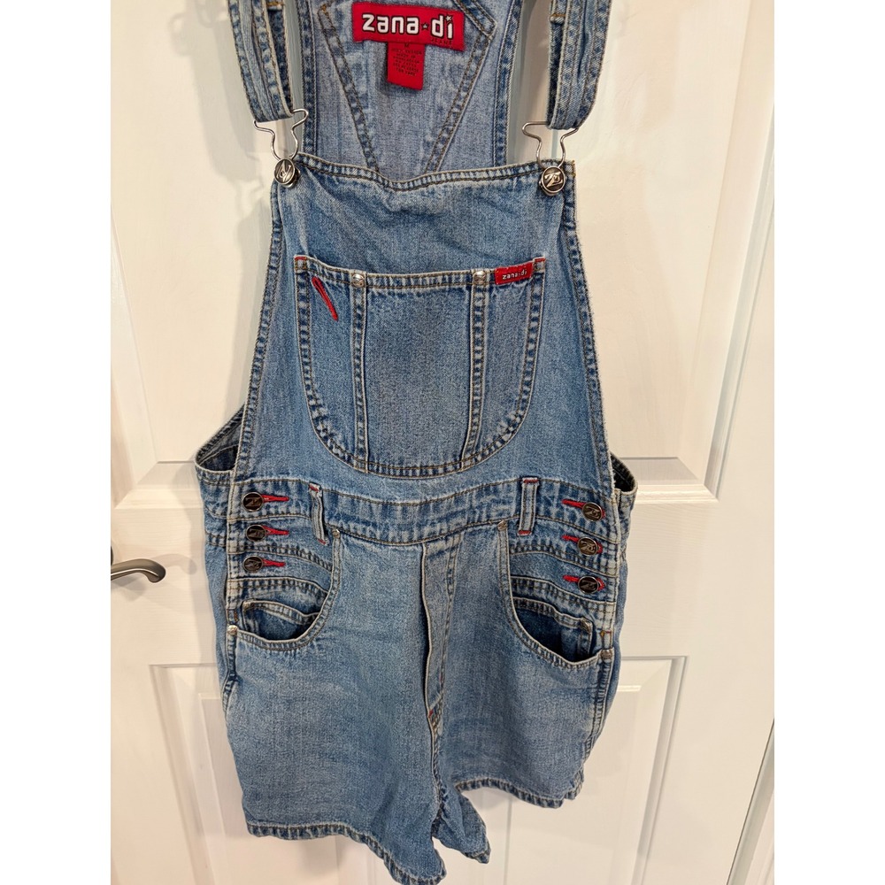 Vintage Woman's Zana Di Size Medium Overall Jean Shorts Y2K 90's EUC